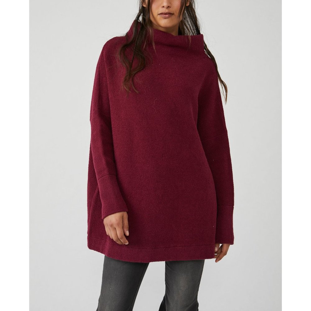 Free People Deep Red Turtleneck Sweater
